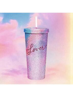 Taylor Swift Lover Rhinestone Tumbler 24 oz Limited Edition Bedazzled Cup Rare